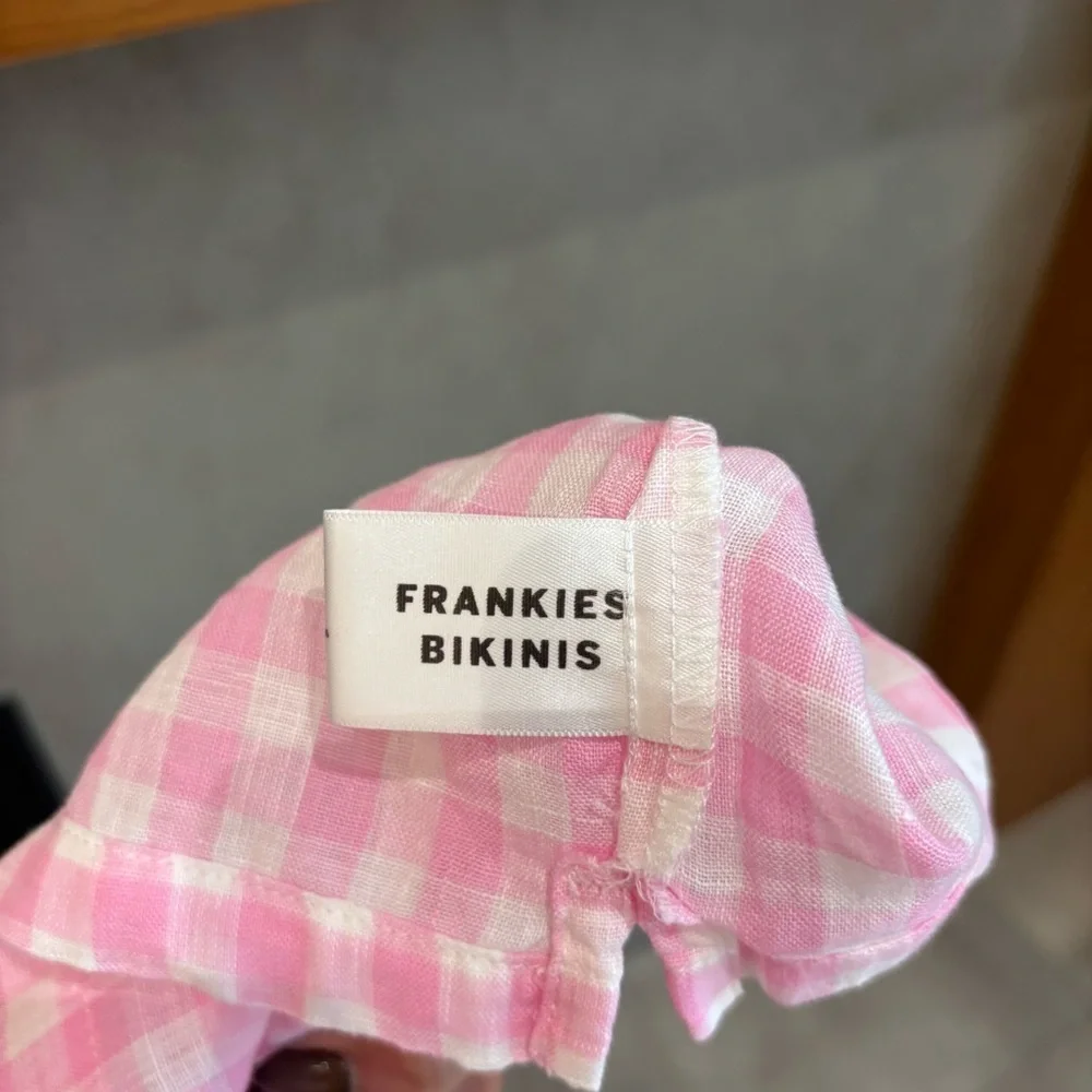 FRANKIES‎ BIKINIS Lou Gingham Shorts In Pink, Size S
